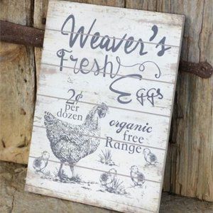 NWT - Weaver's Fresh Eggs Sign